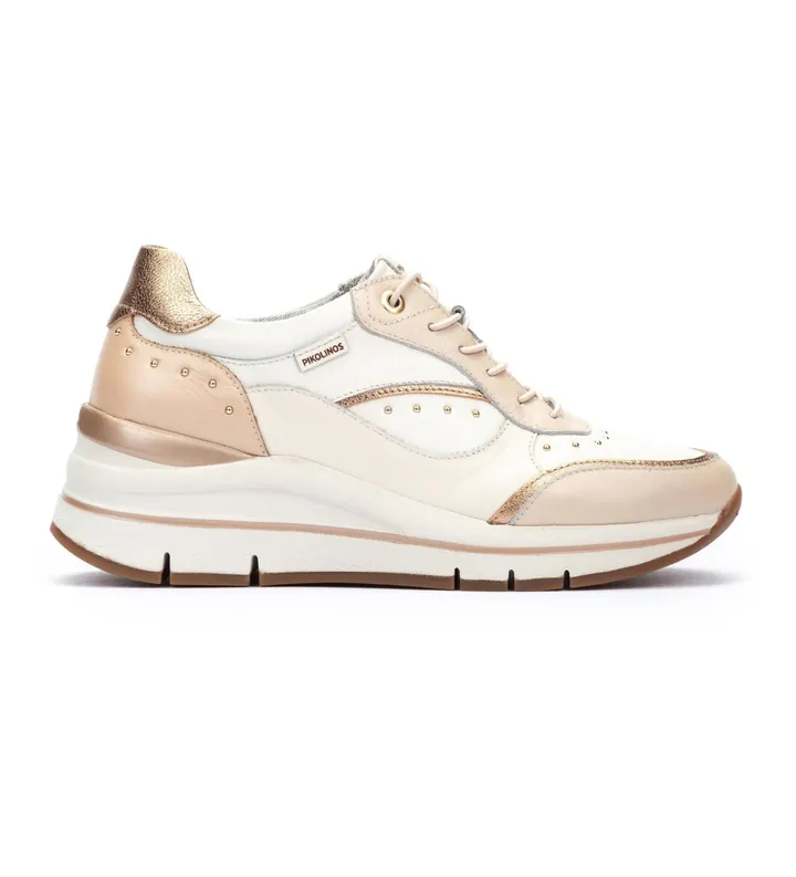 Pikolinos para mujer. W2C-6548C1 Zapatillas de Piel Girona beige (41), 3 a 5cm, Cremallera, Casual