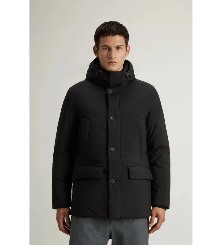 Woolrich para hombre. CFWOOU2092MRUT5182 Parka Arctic Cloud con capucha (L), Negro, Casual, Poliéster