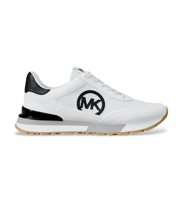 Michael Kors para mujer. 43S6NOFS3L Zapatillas logotipo lateral blanco (36), Piel, Plano, Cordones, Casual