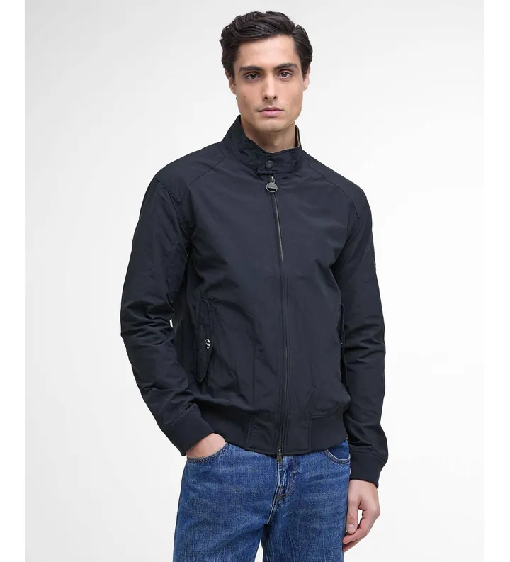 Barbour international para hombre. MCA0427 Chaqueta Harrington marino (XL), Casual, Poliamida