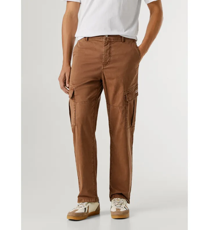 Pepe Jeans para hombre. PM2100078 Pantalón Regular Utility Cargo marrón (29), Casual, Algodón