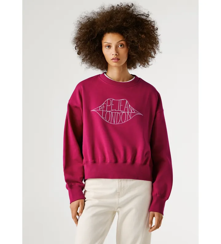 Pepe Jeans para mujer. PL5800042 Sudadera Bernis rosa (L), Casual, Algodón