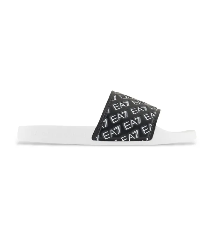 EA7 unisex. 7X000109_AF15125 Chanclas All Over Logo negro (39), Plano, Ninguno, Casual, Beachwear