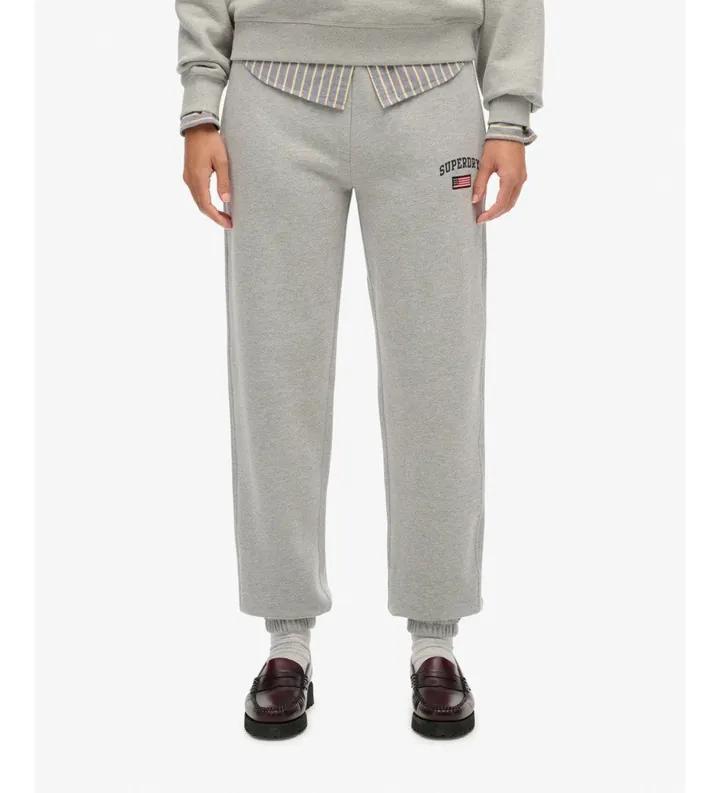 Superdry para mujer. W7011169A Pantalón Jogger Boyfriend gris (M), Casual, Algodón