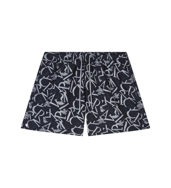 Emporio Armani para hombre. EM000583_AF20440 Bañador Allover negro (L), Beachwear, Poliéster