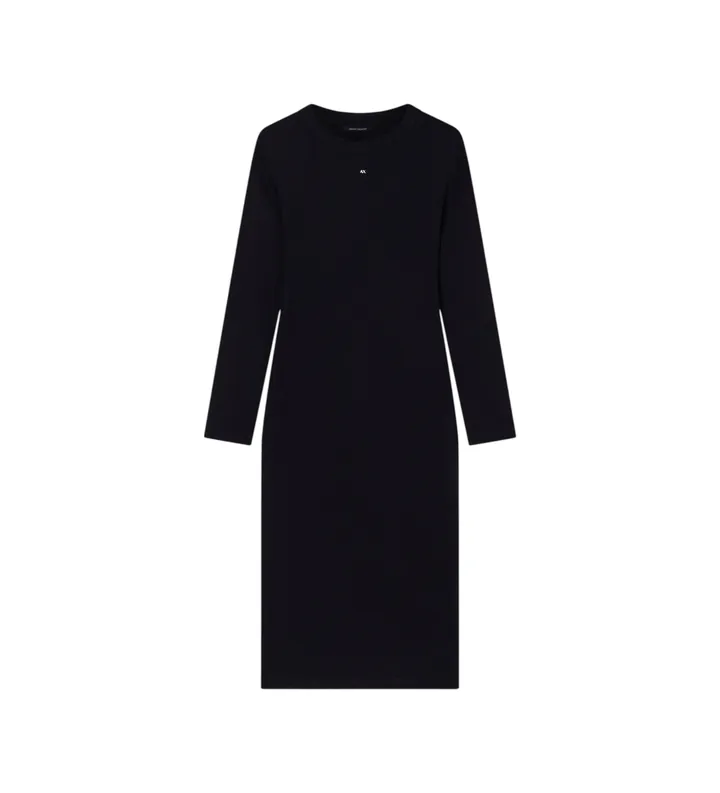 A|X Armani Exchange para mujer. XW001834AF18852UC001 Vestido Ajustado negro (L), Casual, Poliéster, Manga larga
