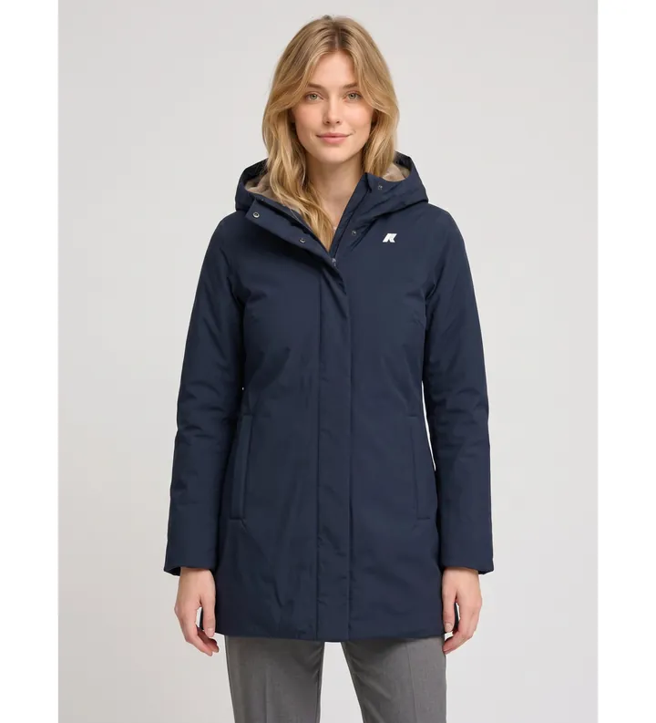 K-way para mujer. K8144CW Chaqueta Sophie Twill Soft Beaver marino (L), Casual, Nylon