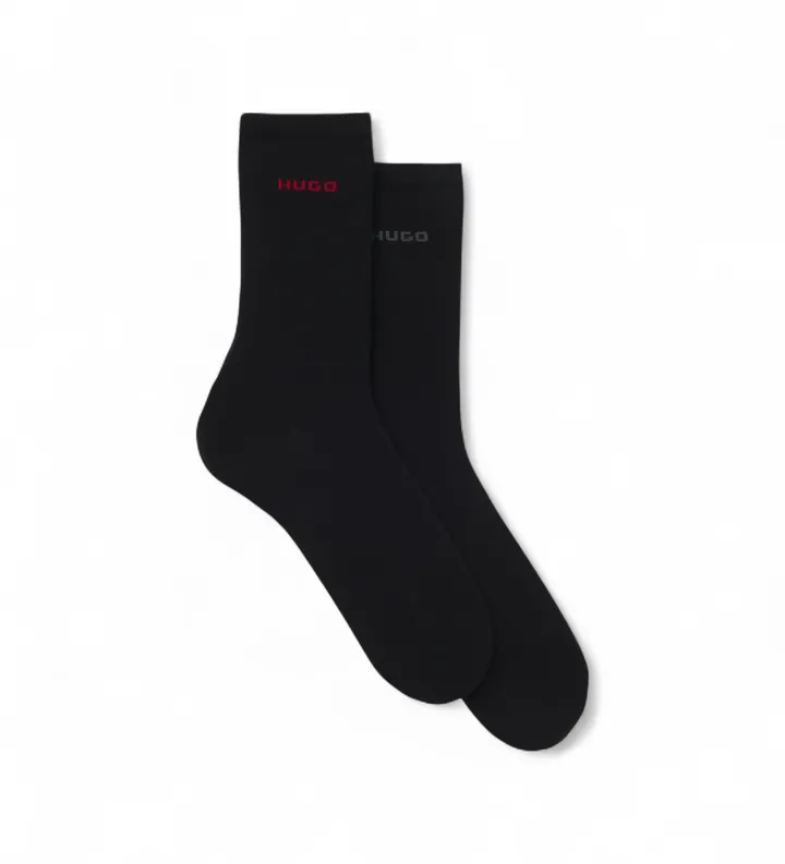 HUGO para mujer. 50566511 Set 2 Pares de Calcetines Uni Logo negro (35-38), Homewear, Algodón