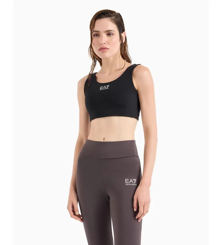 EA7 para mujer. 7W000230_AF12625 Sujetador Dynamic Athlete Vigor7 negro (XXL), Deportivo, Multideporte, Poliamida