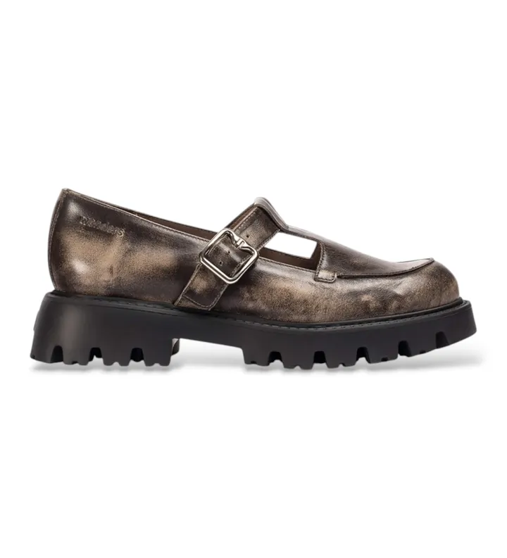 Wonders para mujer. C-7515_5644_9190 Zapatos de Piel Goodfly 15 Marrón (37), Plano, Hebilla, Casual