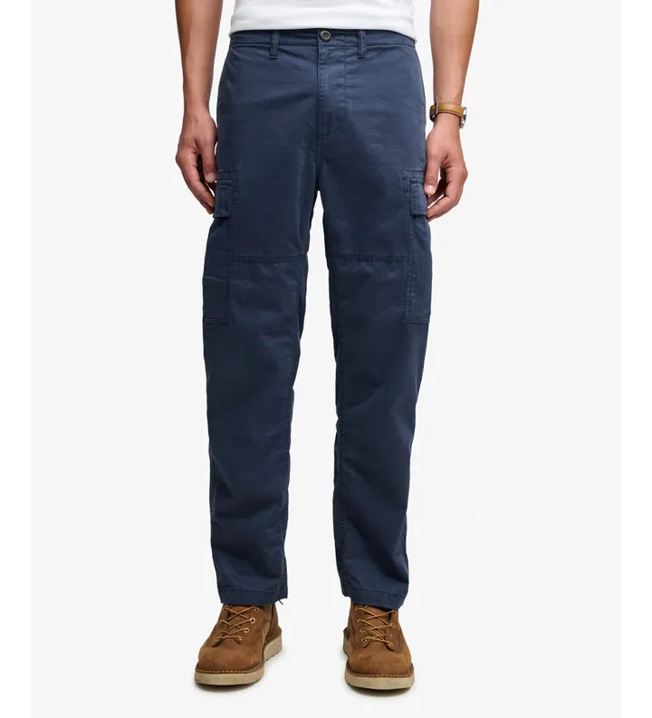 Superdry para hombre. M7011512A Pantalón cargo Regular Taper marino (30/32), Casual, Algodón