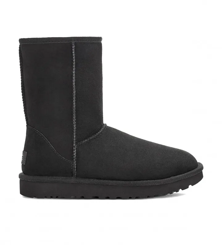 UGG para mujer. 1016223 Botines de piel Classic Short II negro (36), Plano, Ninguno, Casual