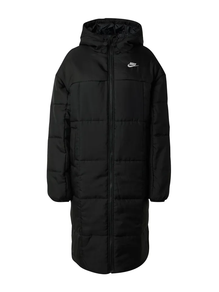 Nike Sportswear Abrigo de invierno negro / blanco