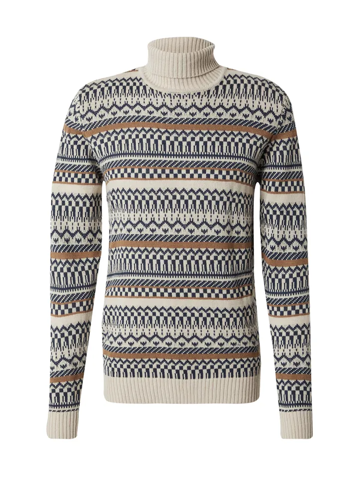 BLEND Jersey beige / camelo / navy