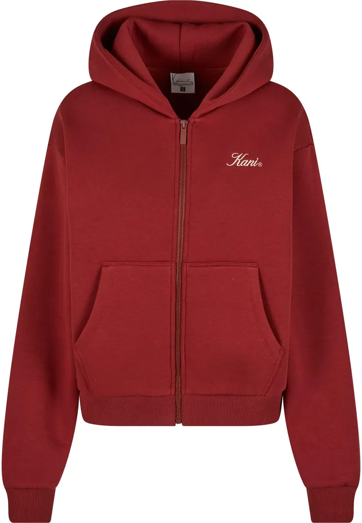 Karl Kani Sudadera con cremallera beige / rosa / rojo oscuro