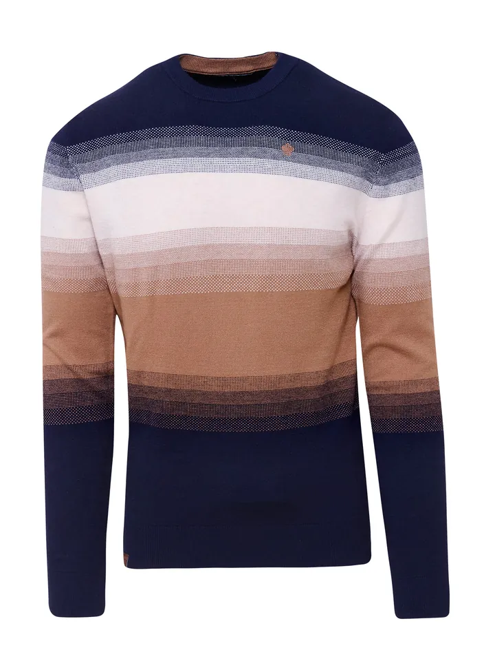 KOROSHI Jersey camelo / beige claro / navy / gris