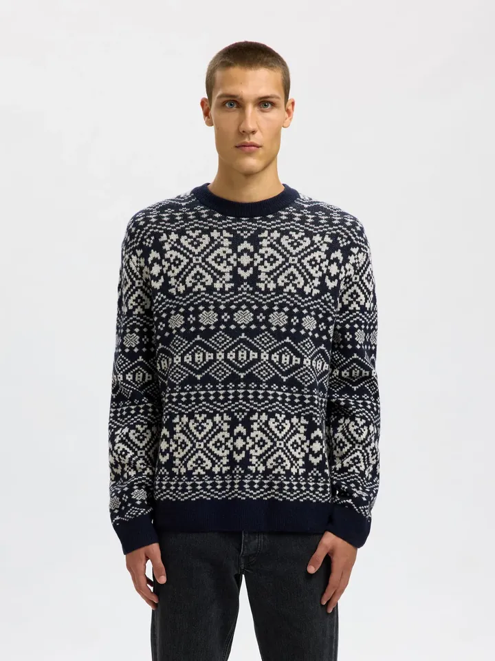 SELECTED Jersey crema / azul / gris