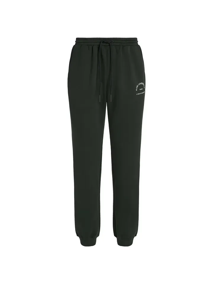 Karl Lagerfeld Pantalón 'Rue St-Guillaume' verde oscuro / blanco
