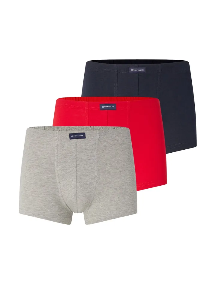 TOM TAILOR Calzoncillo boxer  azul oscuro / gris moteado / rojo claro