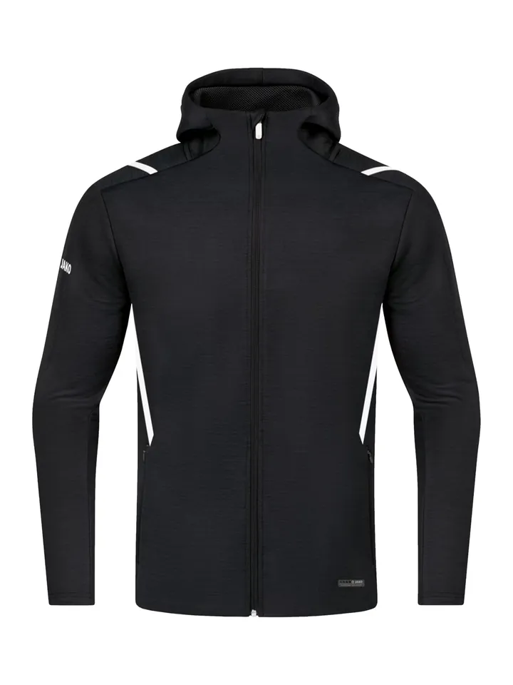 JAKO Chaqueta deportiva 'Challenge'  negro / blanco
