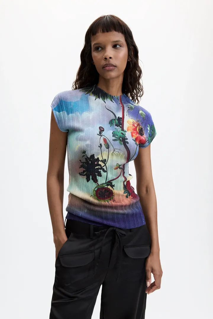 Desigual, Camiseta Estampada, Mujer, Azul, L