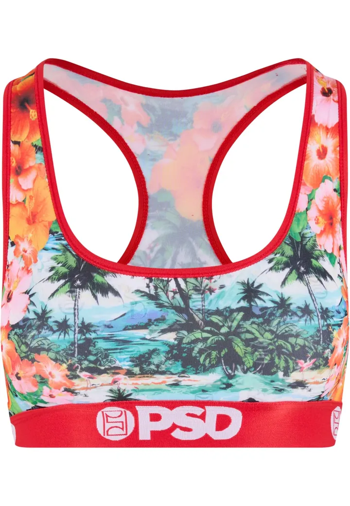 PSD Sujetador 'Hawaiian Luxe' azul / verde oscuro / naranja / rojo