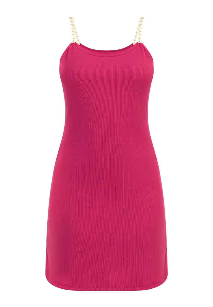 MYMO Vestido amarillo / rosa / blanco
