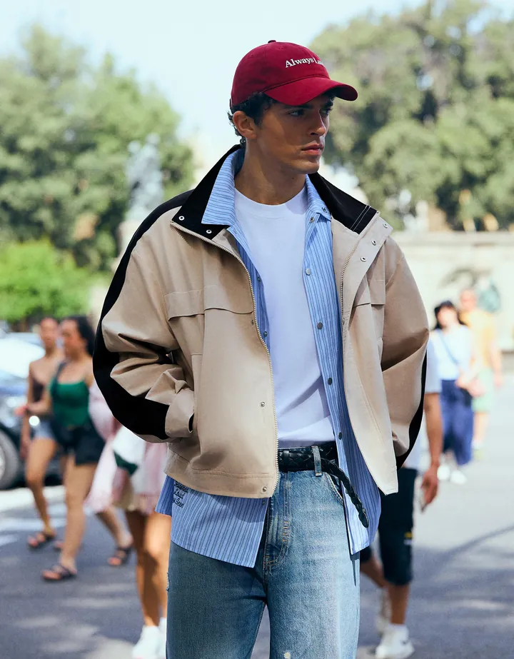 Bershka Cazadora Náutica Hombre L Arena