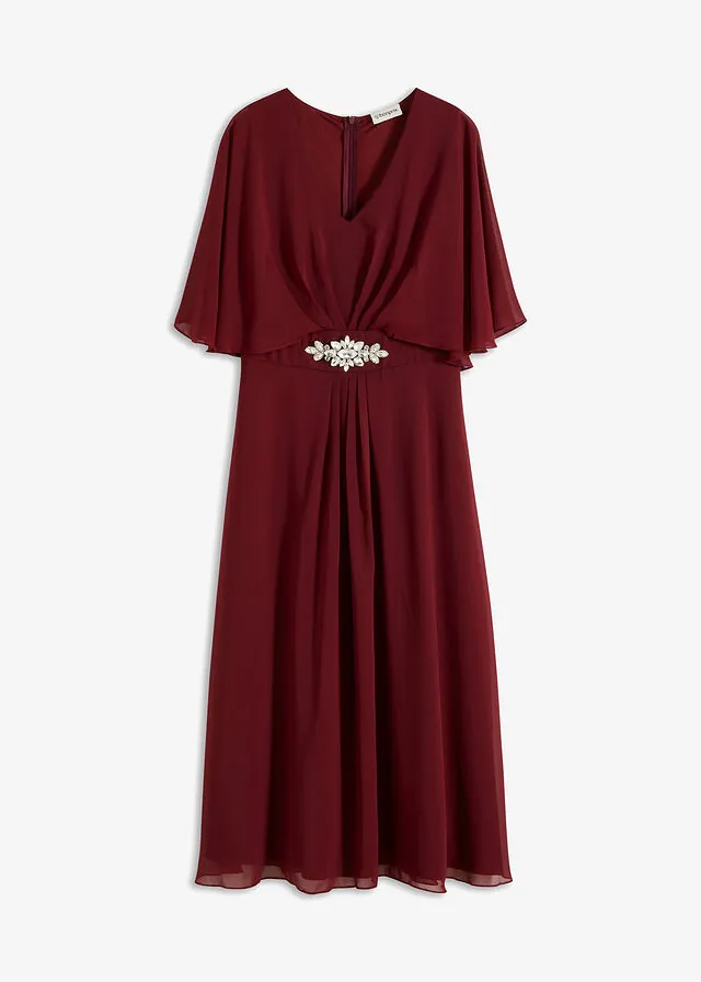 Vestido de gasa con aplicación de piedras