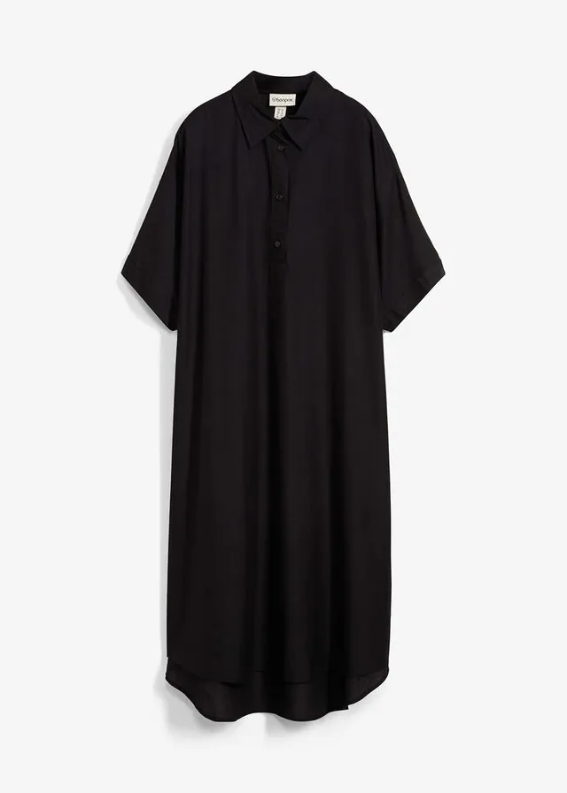 Vestido camisero de viscosa fina