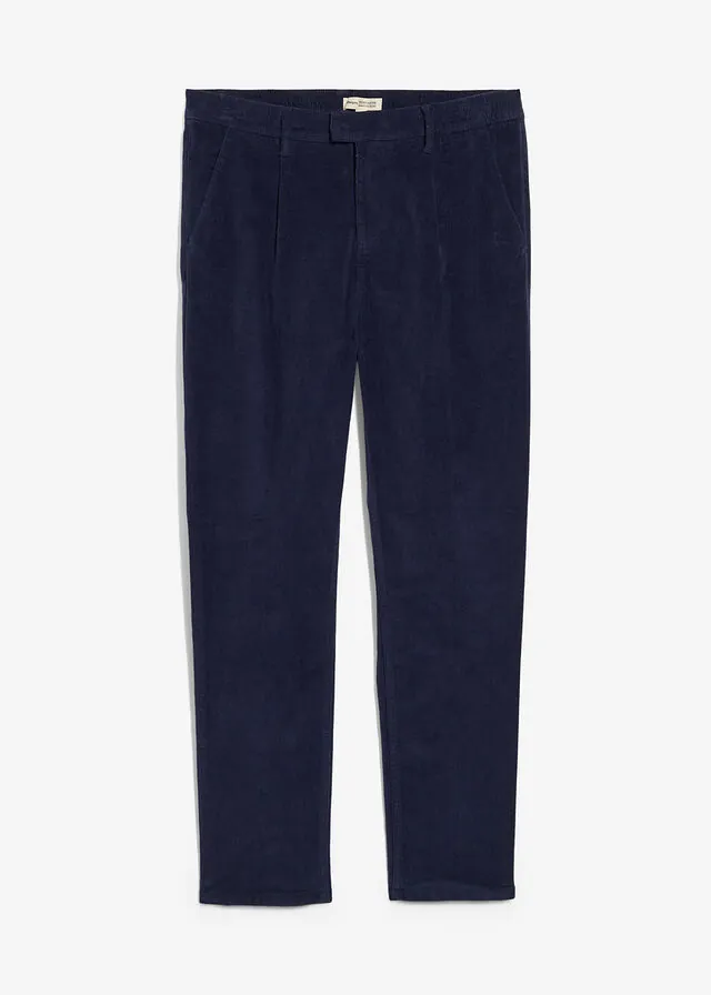 Pantalón de pana regular fit confeccionado en algodón orgánico reciclable elástico, tapered