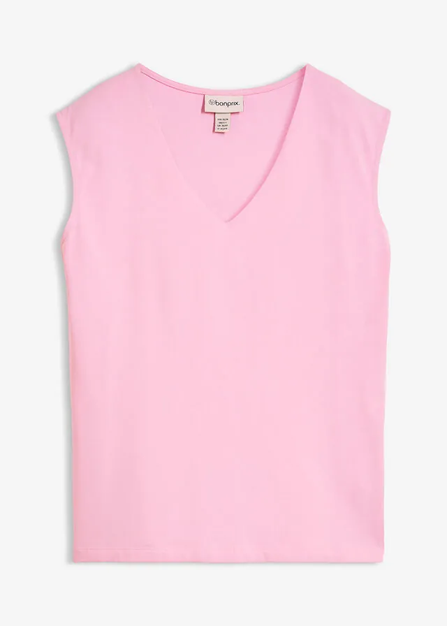 Camiseta de algodón orgánico puro con escote en V