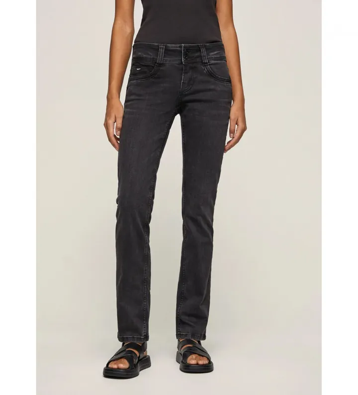 Pepe Jeans para mujer. PL204159VS1 Jeans Gen regular fit negro (24/30), Casual, Denim, Algodón Orgánico, Sostenible