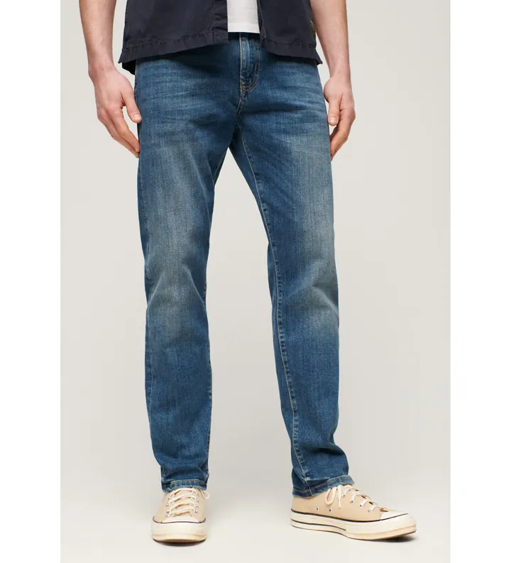 Superdry para hombre. M7010887A Jeans de corte recto y entallado Vintage azul (28/32), Casual, Algodón, Denim, Algodón Orgánico, Sostenible