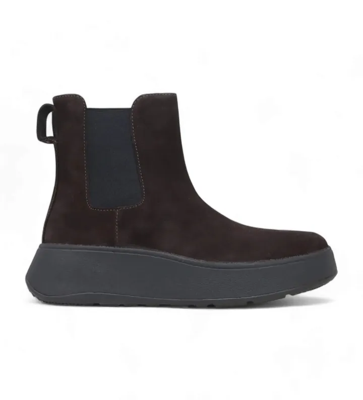 Fitflop para mujer. FK3-167 Botines de Piel F-Mode marrón oscuro (37), Plano, 1 a 3cm, Ninguno, Casual, Ante