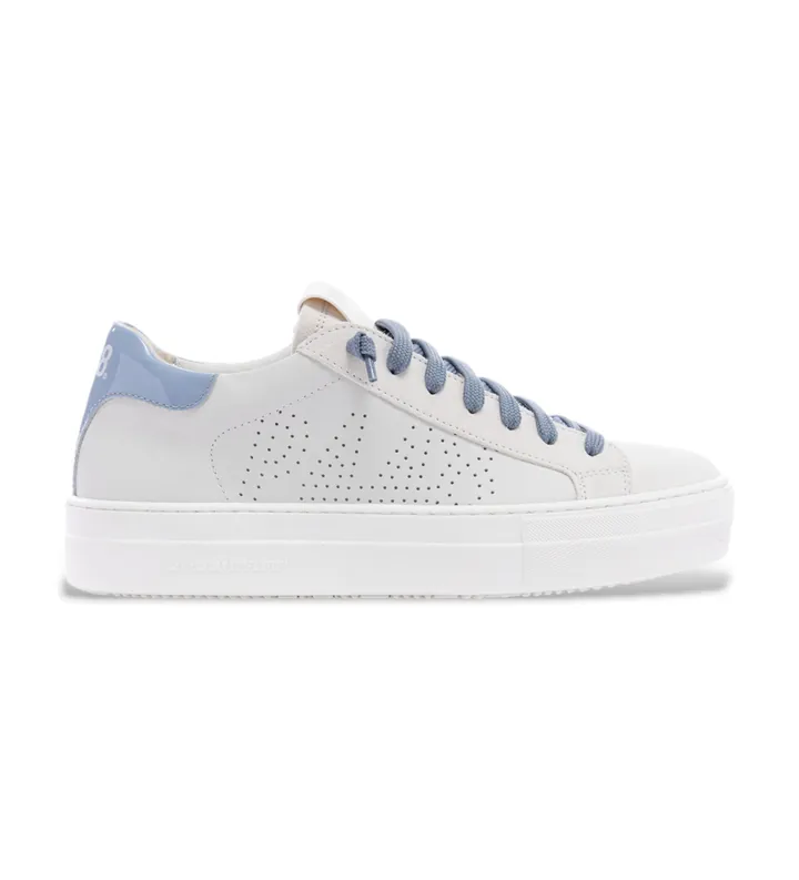 P448 para mujer. S25THEA2 Zapatillas de Piel Thea blanco (36), Plano, Cordones, Casual