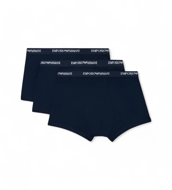 Emporio Armani para hombre. EM000259_AF14132 Set de 3 boxers azul marino (L), Negro, Homewear, Sintético
