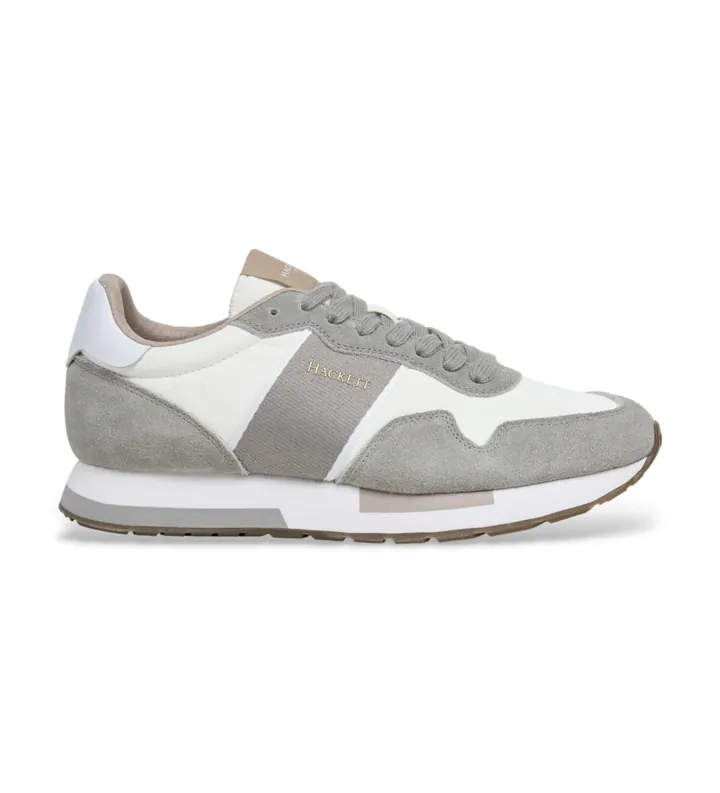 Hackett London para hombre. HMS200088 Zapatillas Keston Symbol gris (40), Piel, Plano, Cordones, Casual
