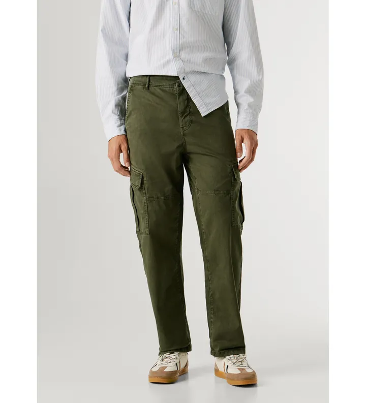 Pepe Jeans para hombre. PM2100078 Pantalón Regular Utility Cargo verde (31), Casual, Algodón