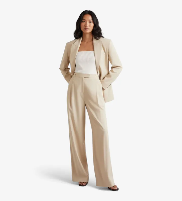 Marella para mujer. 2613131161200 Pantalón Mllcaliga beige (42), Casual, Clásico, Lyocell