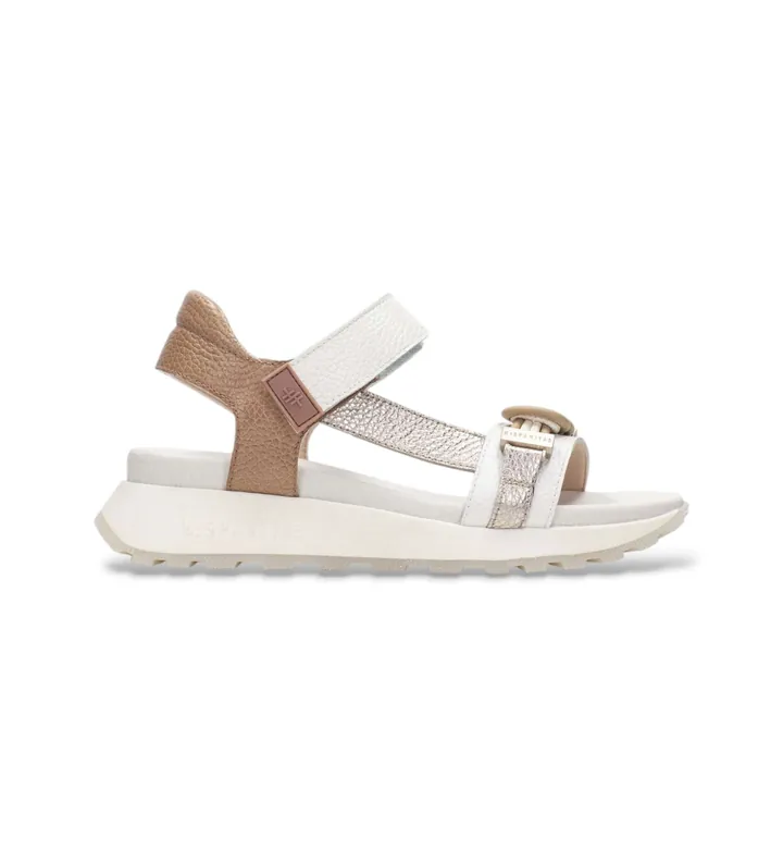 Hispanitas para mujer. CHV264679 Sandalias Ambar blanco roto (36), Piel, 3 a 5cm, Velcro, Casual