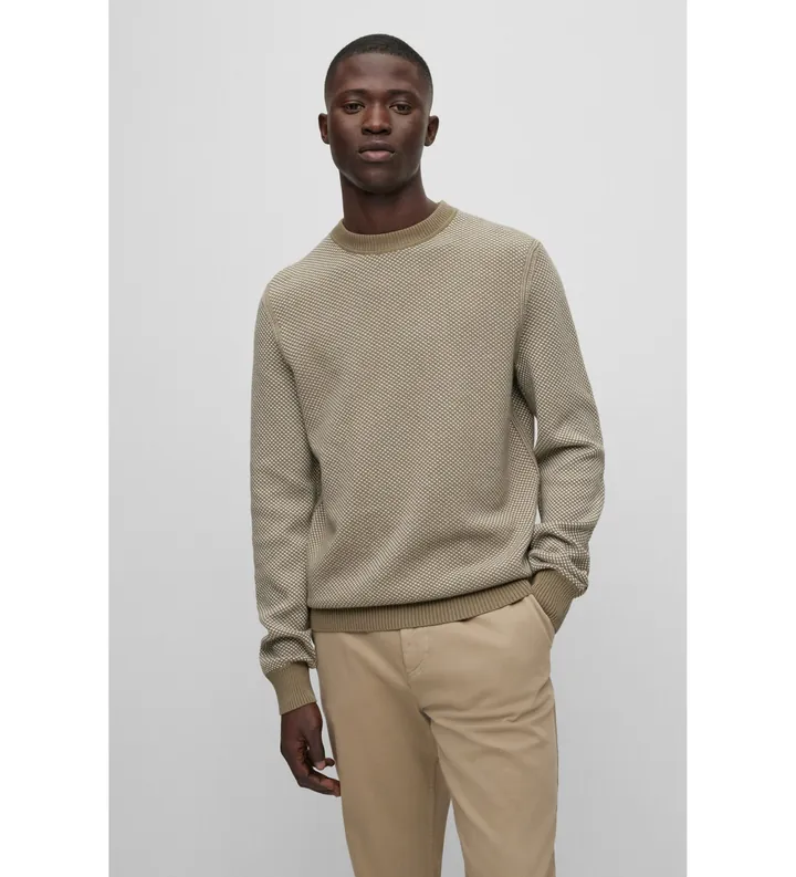 BOSS para hombre. 50494404 Jersey Classic verde (L), Casual, Sintético, Manga larga