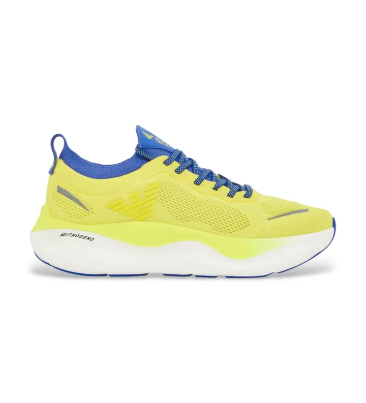 EA7 unisex. X8X246_XK443 Zapatillas Nitro Wave amarillo (37 1/3), Plano, 1 a 3cm, Cordones, Casual, Deportivo, Running, Multideporte