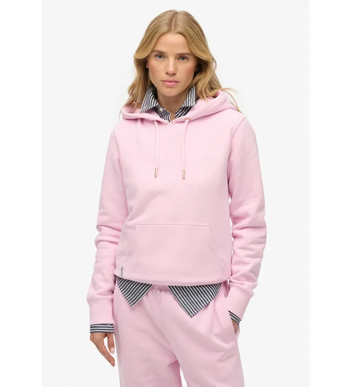 Superdry para mujer. W2012667A Sudadera con capucha Essential Logo Emb rosa (S), Casual, Algodón, Manga larga