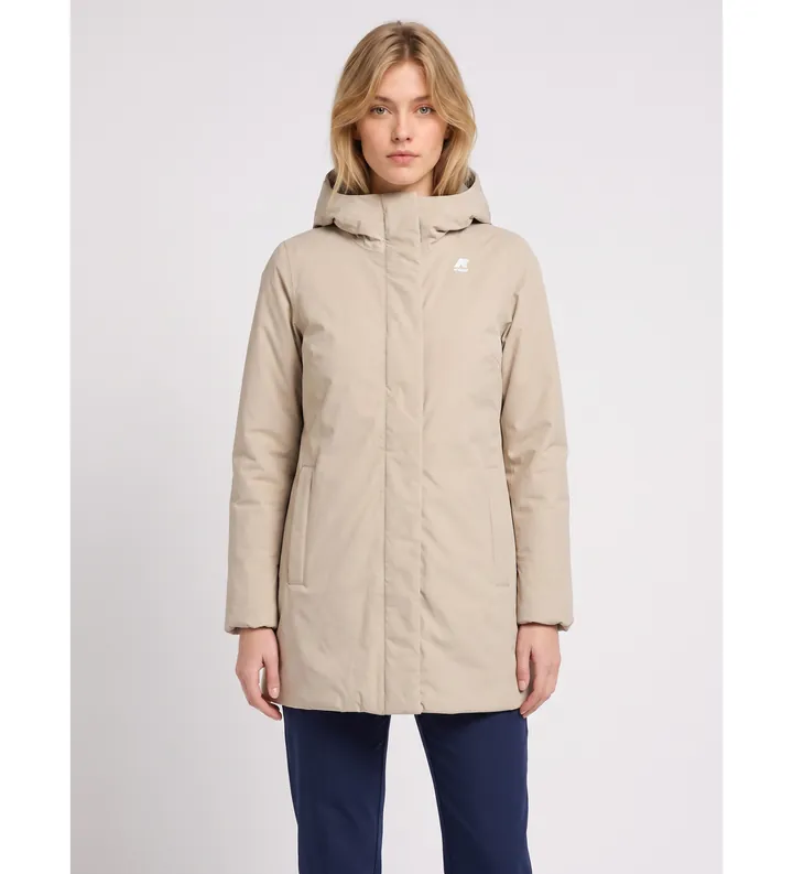 K-way para mujer. K8144CW Chaqueta Sophie Twill Soft Beaver beige (L), Casual, Nylon