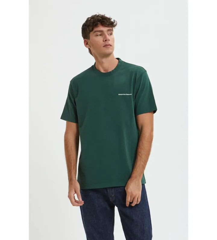 Baracuta para hombre. BRTEE0024UT2968 Camiseta Britain Rainwear verde (L), Casual, Algodón, Manga corta