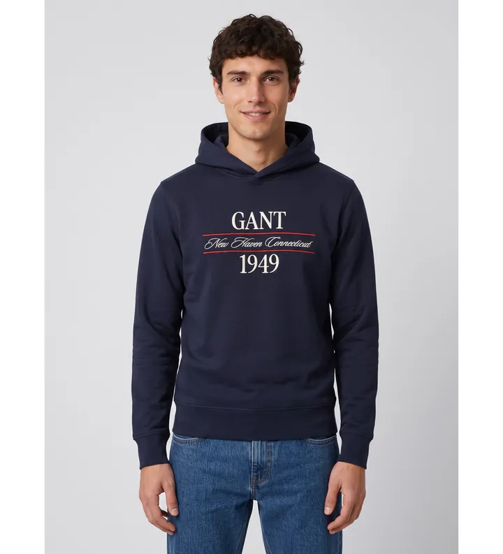 Gant para hombre. 2067157 Sudadera Gráfica con Capucha marino (L), Casual, Algodón