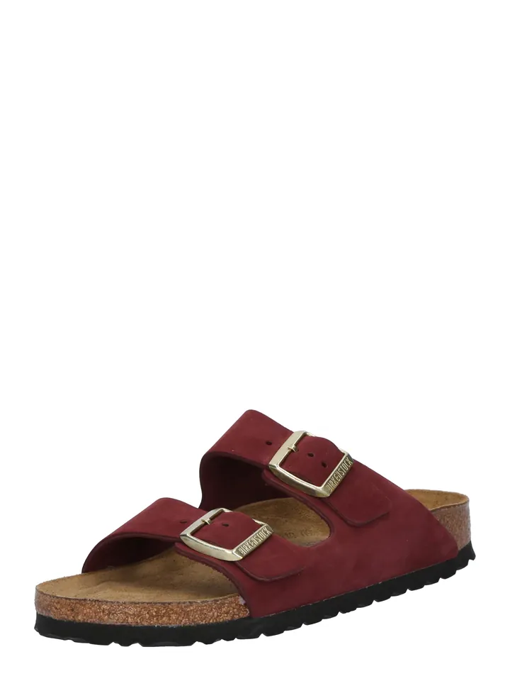 BIRKENSTOCK Zapatos abiertos 'Arizona'  marrón oscuro / rojo vino