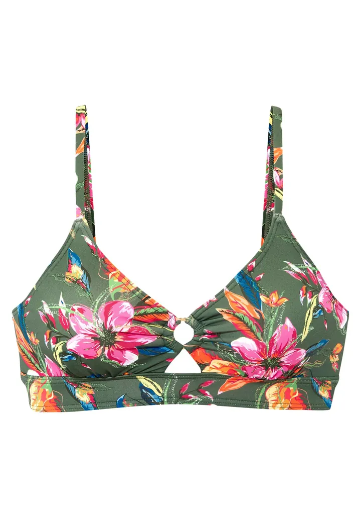 LASCANA Top de bikini  verde / naranja / rosa