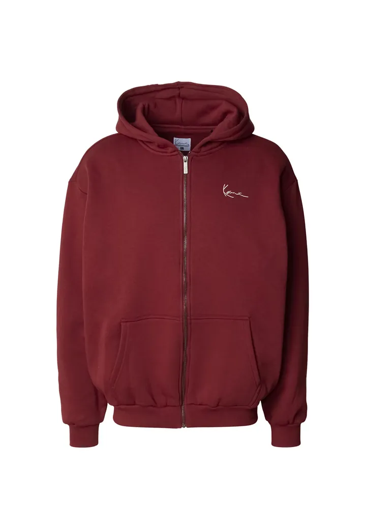 Karl Kani Sudadera con cremallera 'Essential' rojo cereza / blanco